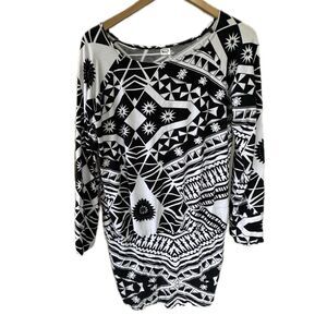 Missing Polynesia Women's Hawaiian Tribal Stretch Mermaid Style Mini Dress S/M